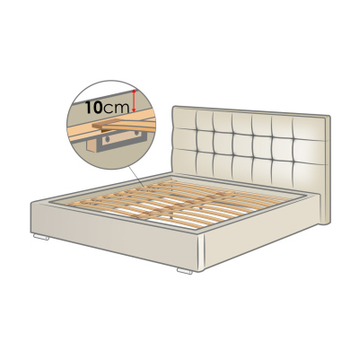 Manželská postel s roštem 140x200 GOSTORF 3 - tmavá šedá