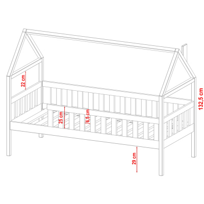 Dětská postel s úložným prostorem MARTINA - 80x200, borovice
