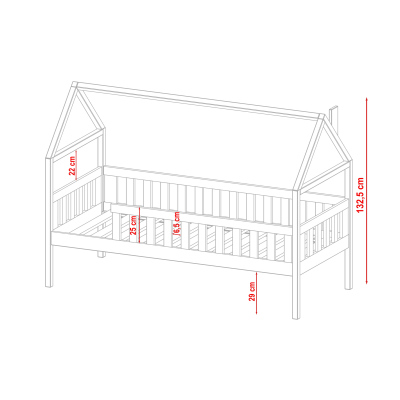 Dětská postel s úložným prostorem MARTINA - 80x200, borovice