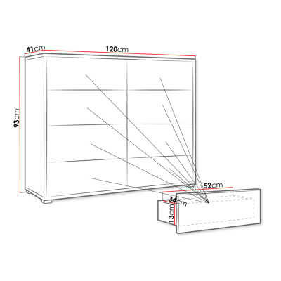 Velká komoda se zásuvkami FILA - bílá