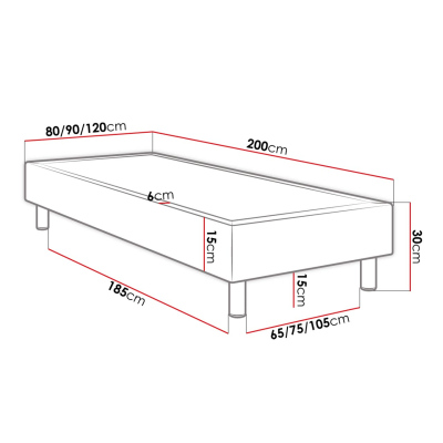 Čalouněná jednolůžková postel 120x200 NECHLIN 2 - růžová