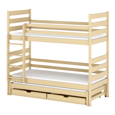 Dětská postel s přistýlkou TYNA - 80x200, borovice