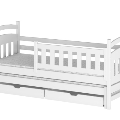 Dětská postel pro 2 se šuplíky GABINA - 80x160, bílá