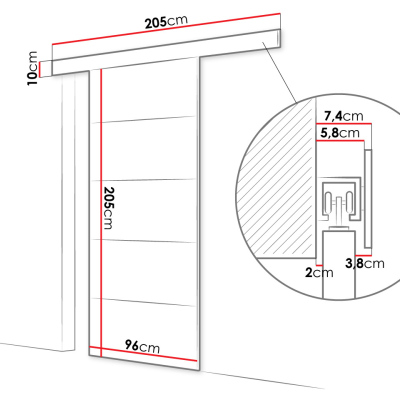 Posuvné dveře SKULEN 3 - 90 cm, černé