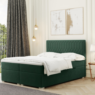 Postel boxspring FATIMA - 200x200, zelená