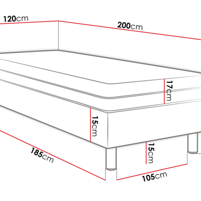 Čalouněná jednolůžková postel 120x200 NECHLIN 2 - černá ekokůže + panely 60x30 cm ZDARMA