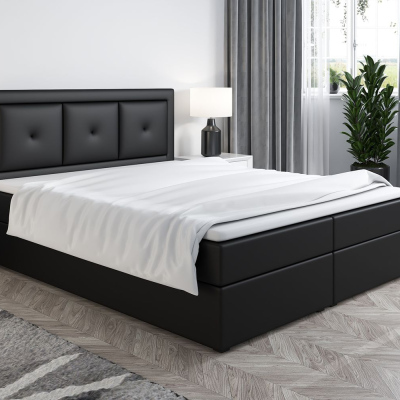 Boxspringová postel LILLIANA 4 - 180x200, černá eko kůže