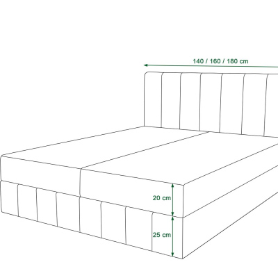 Boxspringová postel MADLEN - 160x200, modrá