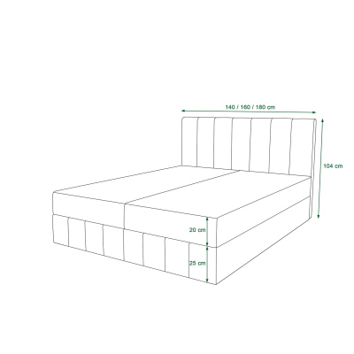 Boxspringová postel MADLEN - 160x200, šedá