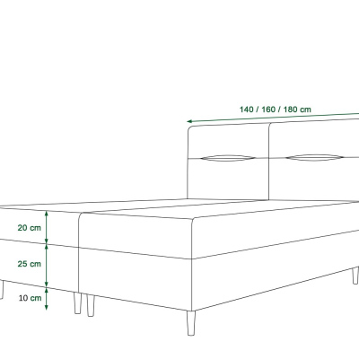 Americká manželská postel HENNI - 160x200, tmavě hnědá