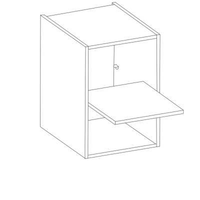 Horní prosklená skříňka SOPHIA - šířka 40 cm, šedá / bílá