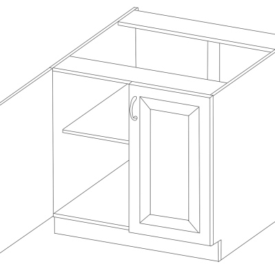 Dolní dvoudveřová skříňka LAILI - šířka 80 cm, bílá