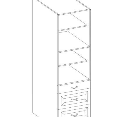 Potravinová skříň se šuplíky LAILI - šířka 60 cm, šedá / bílá