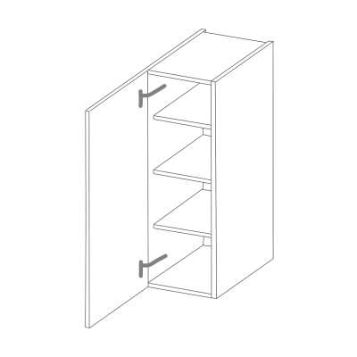 Vysoká horní skříňka LAILI - šířka 40 cm, světle šedá / bílá