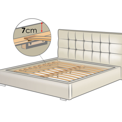 Čalouněná manželská postel 140x200 YADRA - bílá ekokůže