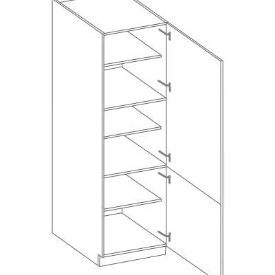 Potravinová skříň ULLERIKE - šířka 60 cm, krémová / šedá