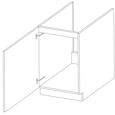 Dolní dřezová skříňka LAJLA - šířka 50 cm, šedá / bílá