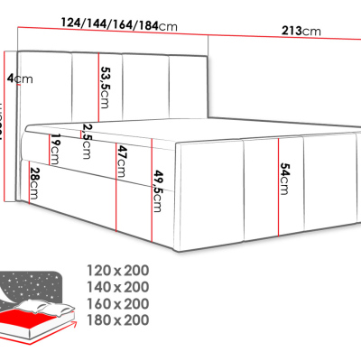 Hotelová manželská postel 180x200 MORALA - hnědá 3 + topper ZDARMA