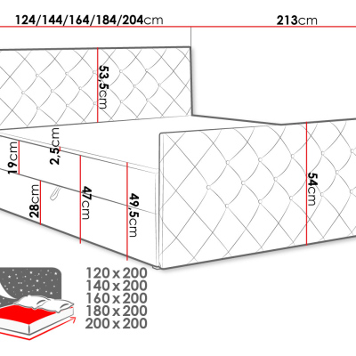 Americká jednolůžková postel 120x200 NATAL - světlá béžová + topper ZDARMA