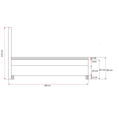 Elegantní postel potažená eko kůží Floki 120x200, černá + TOPPER