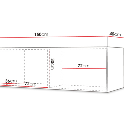 Závěsný TV stolek LONZO 3 - bílý