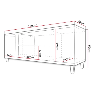 Televizní stolek ANINA - bílý / černý