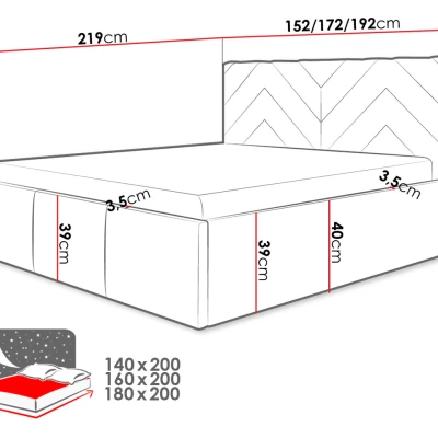 Manželská postel s úložným prostorem 160x200 SUELA - béžová