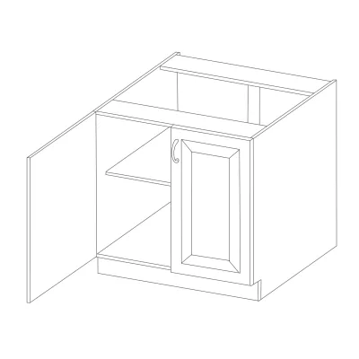 Dolní dvoudveřová skříňka SAEED - šířka 80 cm, šedá / bílá