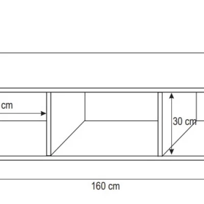 Stolek pod televizi LODI - šířka 160 cm, bílý / šedý