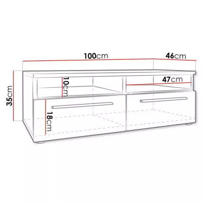 Televizní stolek LANDA - bílý / černý