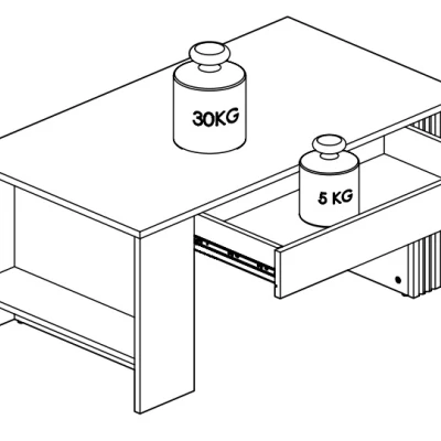 Konferenční stolek ALIZA - dub castello / bílý