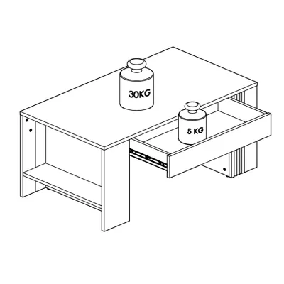 Konferenční stolek ALIZA - dub castello / bílý