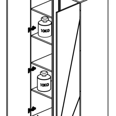 Šatní skříň FIDES - šířka 92 cm, bílá / stříbrný beton