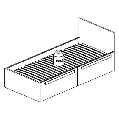 Jednolůžková postel INNES 90x200 - buk fjord / bílá / šedá platina