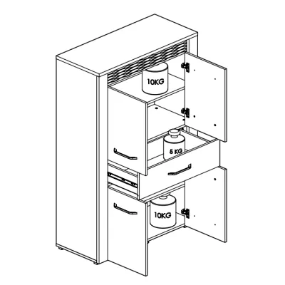 Kombinovaná komoda DERIKA - bílá borovice