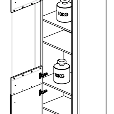 Vitrína s prosklenou částí CARYS - bílá