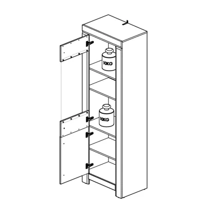 Vitrína s prosklenou částí CARYS - bílá