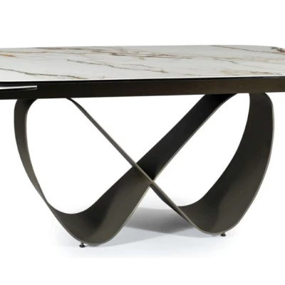 Designový jídelní stůl GRANT - bílý / hnědý