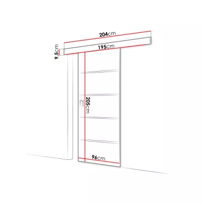 Posuvné interiérové dveře SANITA 2 - 90 cm, grafitové