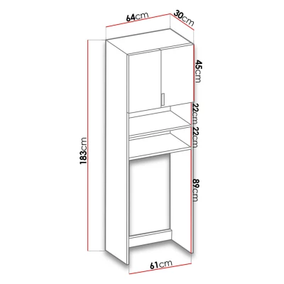 Koupelnová skříňka nad pračku MARESA - dub sonoma