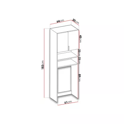Koupelnová skříňka nad pračku MARESA - dub sonoma