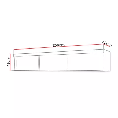 Nástavba na skříň ELVIRA - 250 cm, dub sonoma