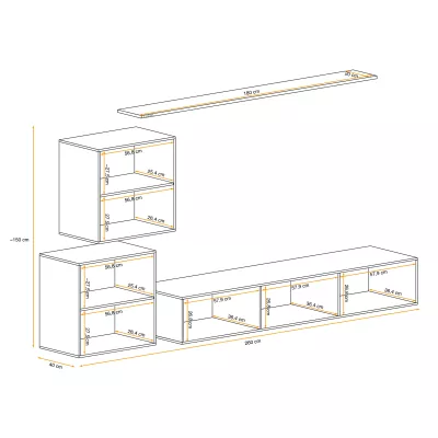 Obývací stěna RIONATA 5 - dub wotan