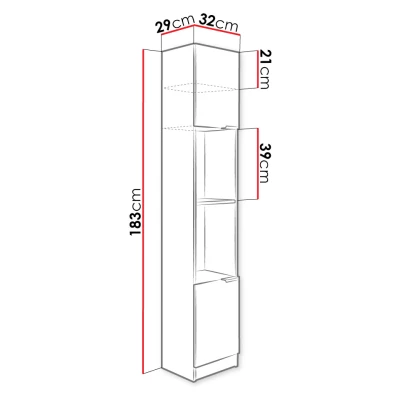 Úzký regál MAR - jasan tmavý