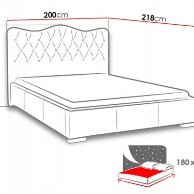 Čalouněná manželská postel 180x200 SALVADORA - šedobéžová