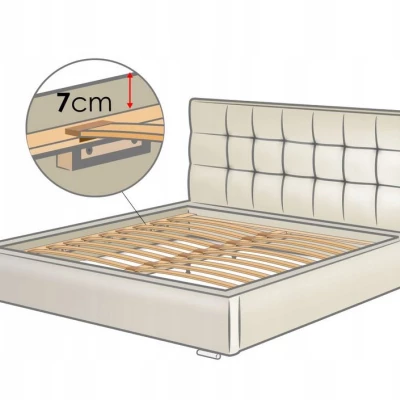 Čalouněná manželská postel 140x200 SALVADORA - bílá ekokůže