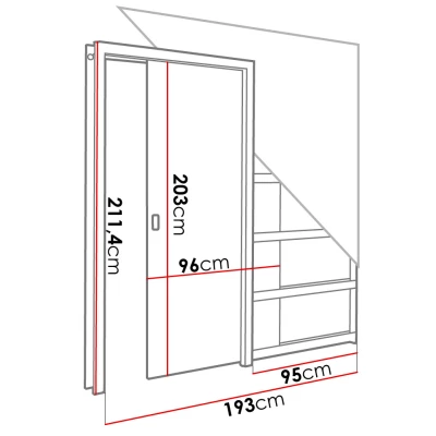 Posuvné dveře do pouzdra SALMA - 90 cm, bílé