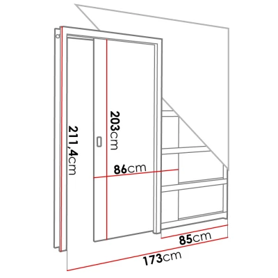 Posuvné dveře do pouzdra SALMA - 80 cm, jasan tmavý