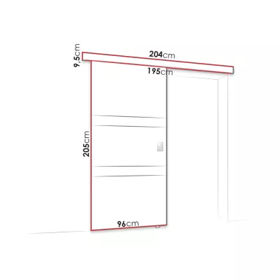 Posuvné interiérové dveře se zrcadlem OLIVERIO - 90 cm, dub sonoma