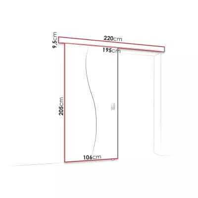 Posuvné interiérové dveře se zrcadlem MELCHOR - 100 cm, jasan tmavý